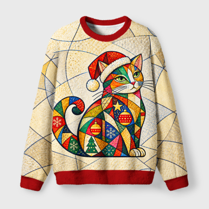 Tokyo-Tiger Abstract Cat Christmas Ugly Sweatshirt
