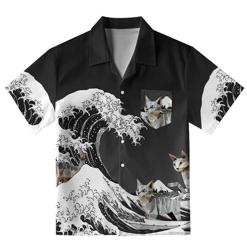 Tokyo-Tiger Origami Cat Aloha Hawaiian Shirt