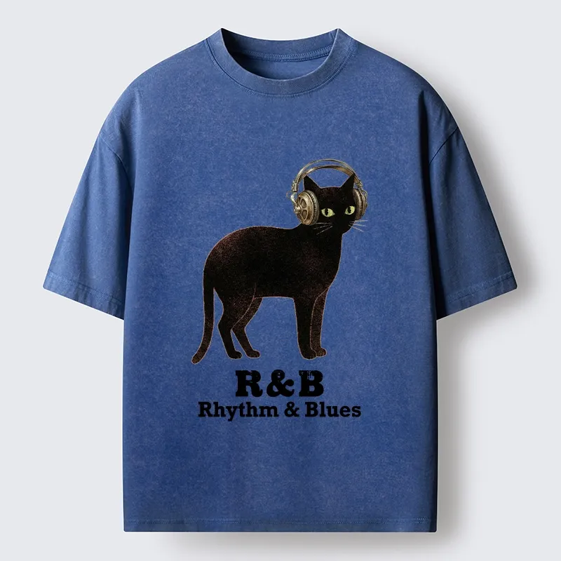 Tokyo‑Tiger Cat Headphone Groove Washed T-Shirt