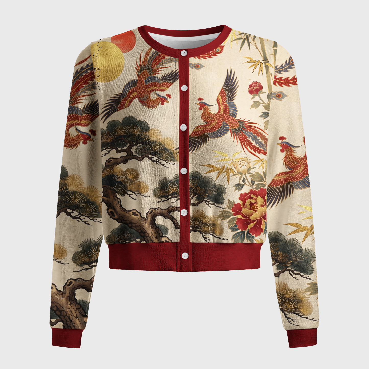 Tokyo-Tiger Vintage East Asian Phoenix Women's Lightweight Cardigan