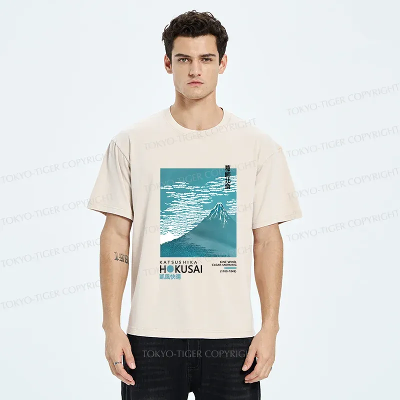 Tokyo-Tiger Retro Mount Fuji Washed T-Shirt