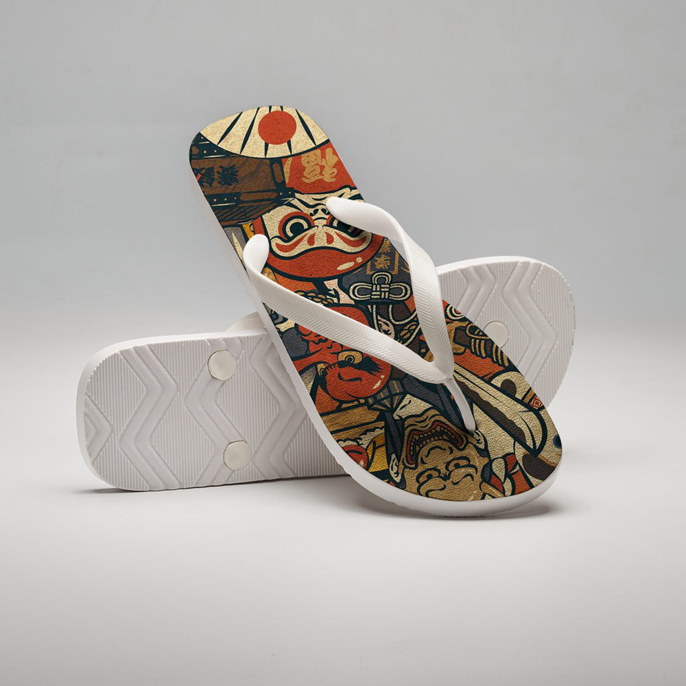Tokyo-Tiger Japanese Traditional Elements Flip Flops