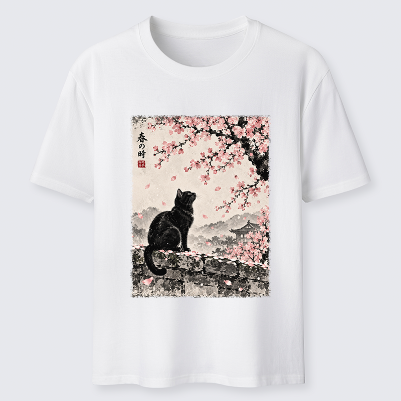 Tokyo-Tiger Spring Black Cat Art Classic T-Shirt