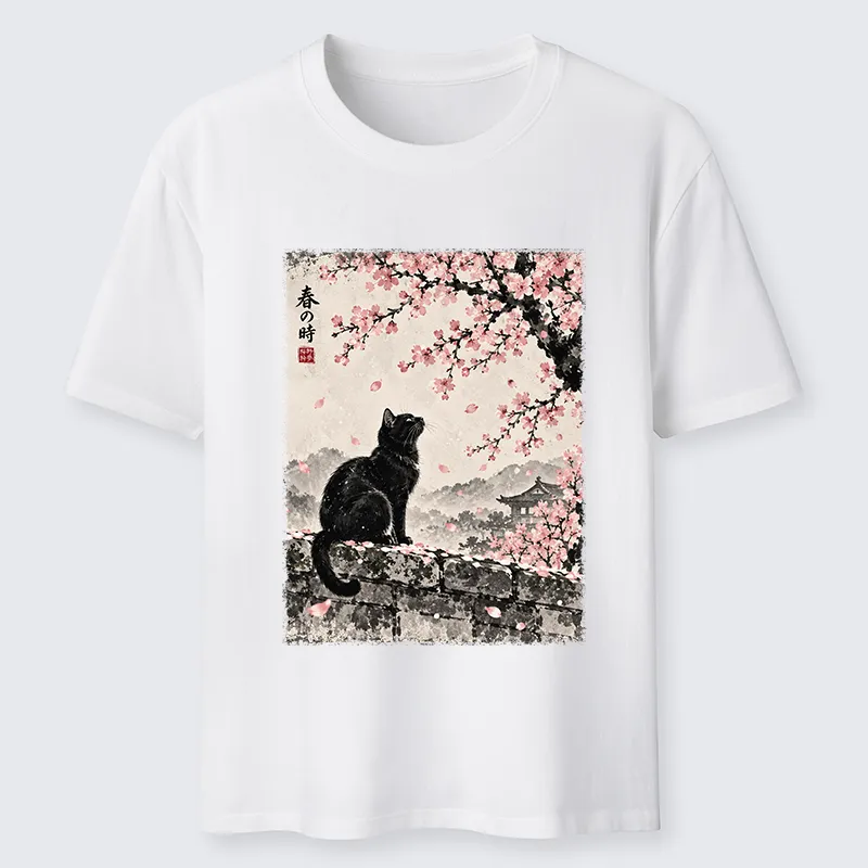 Tokyo-Tiger Spring Black Cat Art Classic T-Shirt
