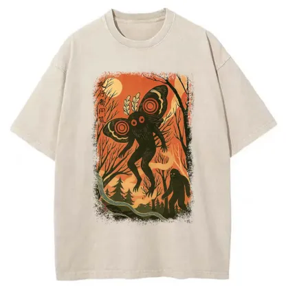 Tokyo-Tiger Vintage Bigfoot And Mothman Washed T-Shirt