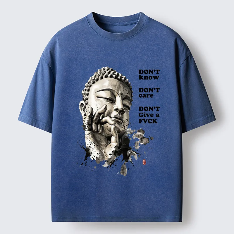 Tokyo‑Tiger Chill Buddha Meme Washed T‑Shirt