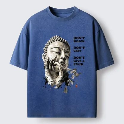 Tokyo‑Tiger Chill Buddha Meme Washed T‑Shirt
