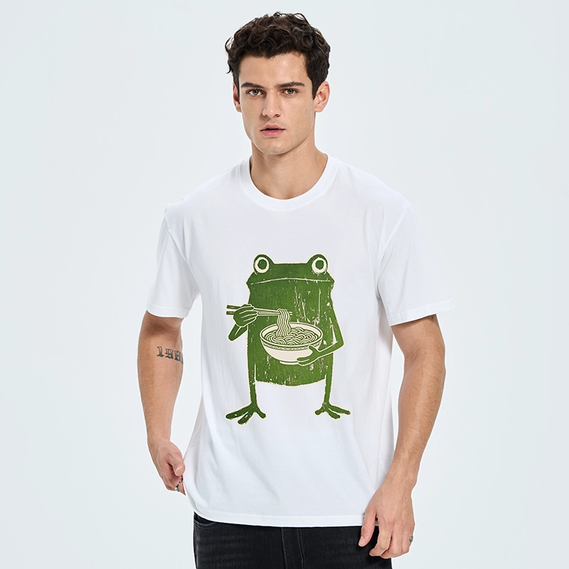 Tokyo-Tiger Woodcut Style Chopstick Frog Graphic Classic T-Shirt