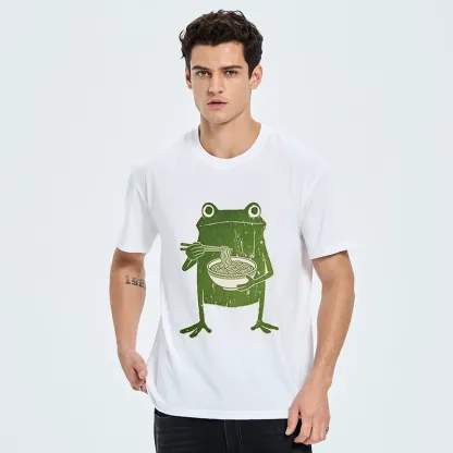 Tokyo-Tiger Woodcut Style Chopstick Frog Graphic Classic T-Shirt