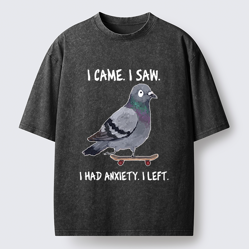 Tokyo-Tiger Skateboard Pigeon Meme Washed T-Shirt