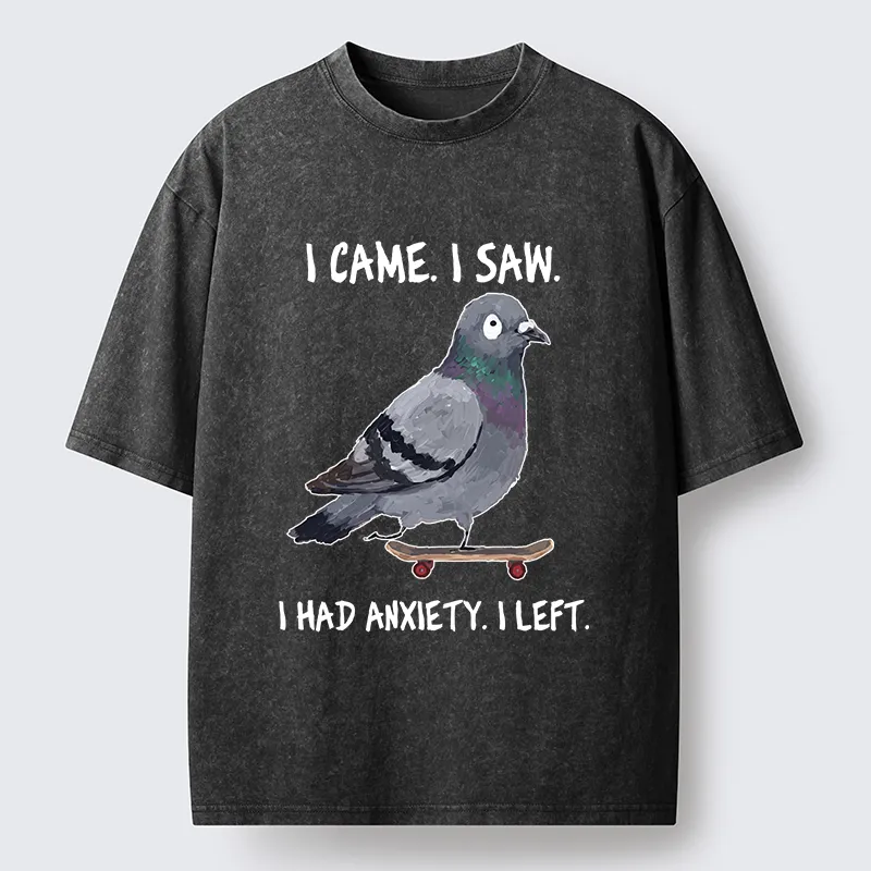 Tokyo-Tiger Skateboard Pigeon Meme Washed T-Shirt