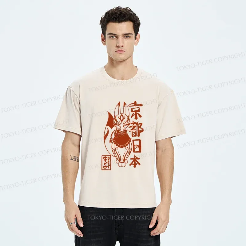 Tokyo-Tiger Japanese Fox Monster Washed T-Shirt