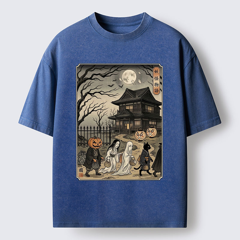Tokyo-Tiger Vintage Yokai Art Washed T-Shirt