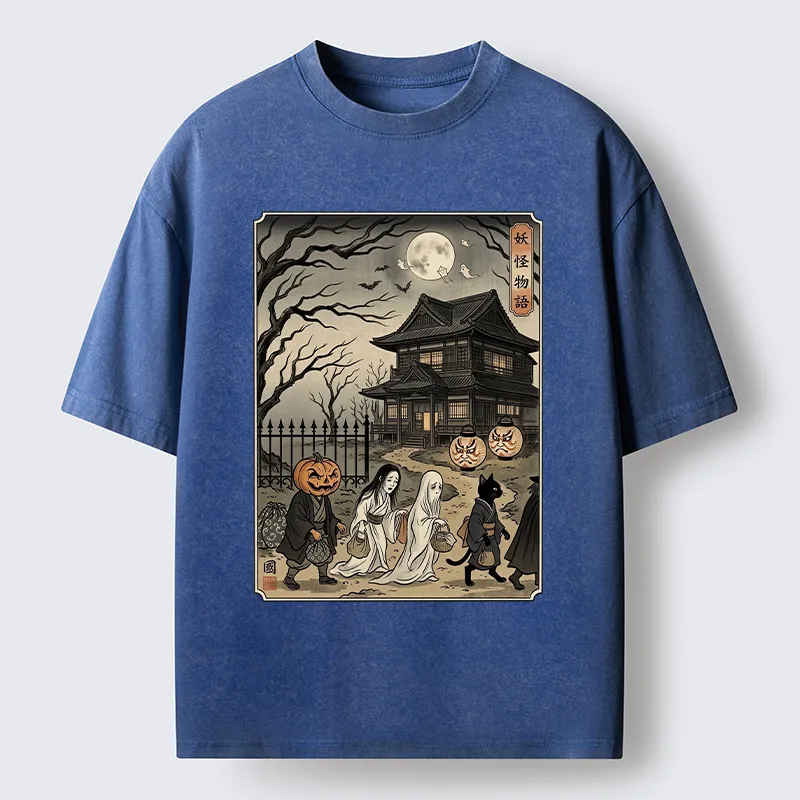 Tokyo-Tiger Vintage Yokai Art Washed T-Shirt