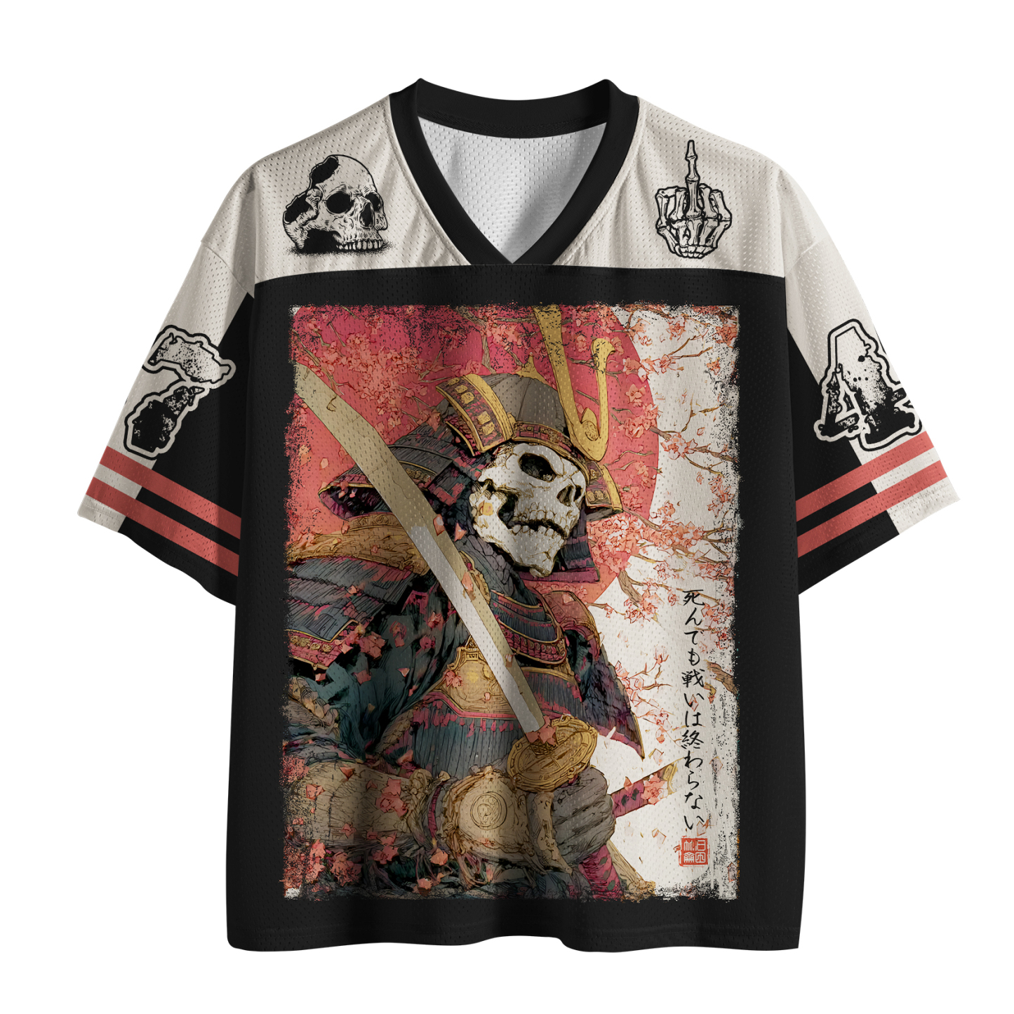 Tokyo-Tiger Funny Skull：Samurai Under The Sakura Mesh Jersey