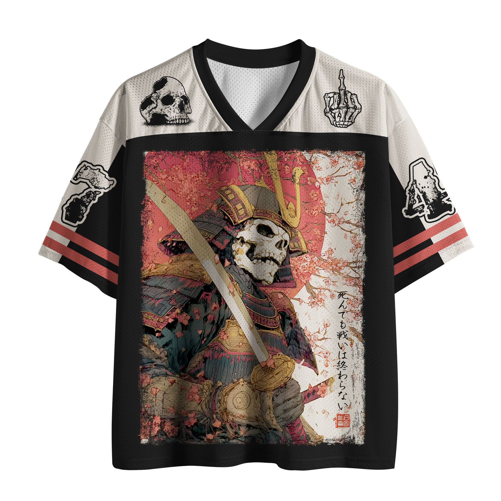 Tokyo-Tiger Funny Skull：Samurai Under The Sakura Mesh Jersey