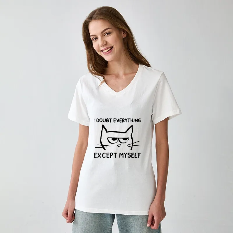 Tokyo-Tiger Confident Kitten V-Neck Classic T-Shirt