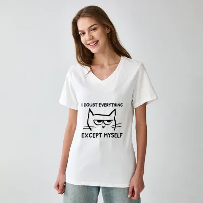 Tokyo-Tiger Confident Kitten V-Neck Classic T-Shirt