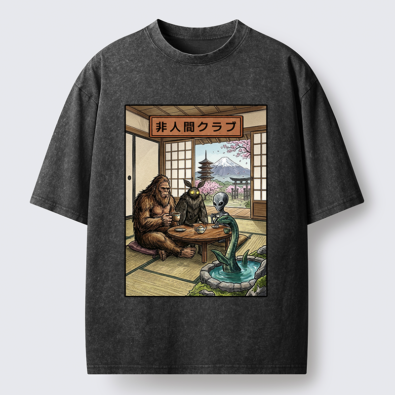 Tokyo-Tiger Monster Tea Party Washed T-Shirt