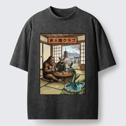 Tokyo-Tiger Monster Tea Party Washed T-Shirt