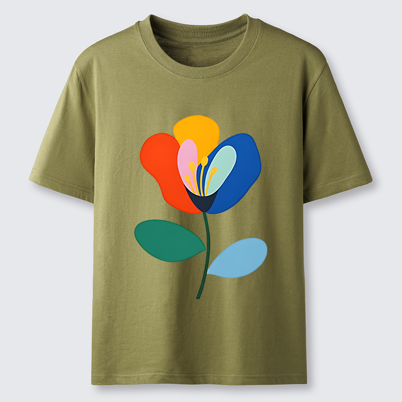 Tokyo-Tiger Retro Flower Print Classic T-Shirt
