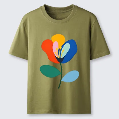 Tokyo-Tiger Retro Flower Print Classic T-Shirt