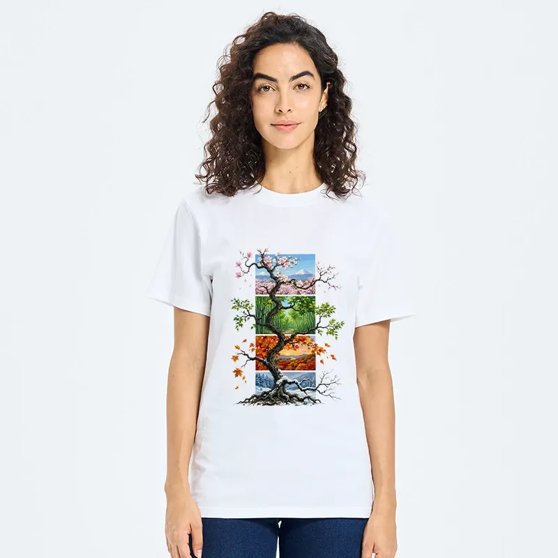 Tokyo-Tiger Nature Four Seasons Tree Art Classic T-Shirt