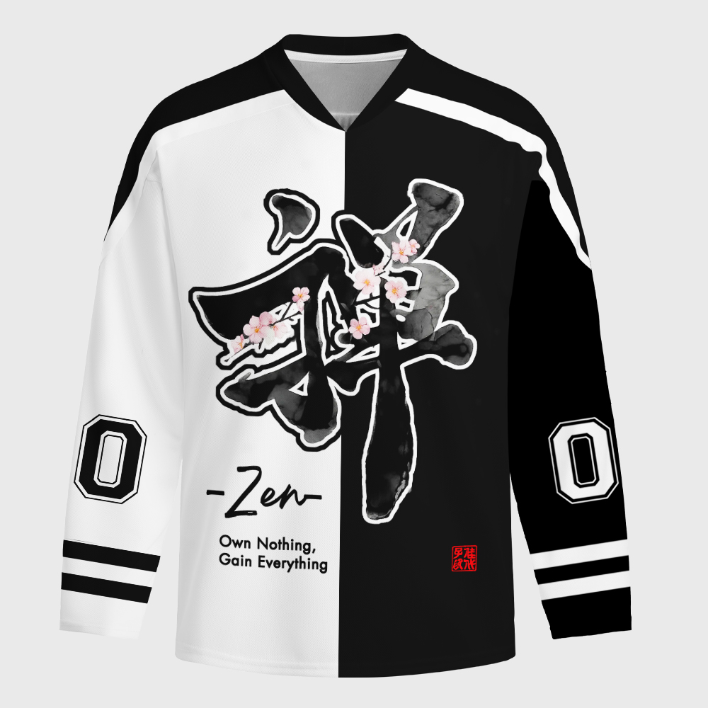 Tokyo-Tiger Zen And The Flower Long-Sleeve Hockey Jersey