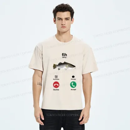 Tokyo-Tiger Fih Calling Washed T-Shirt
