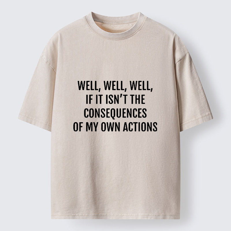 Tokyo-Tiger Funny Consequence Meme Washed T-Shirt