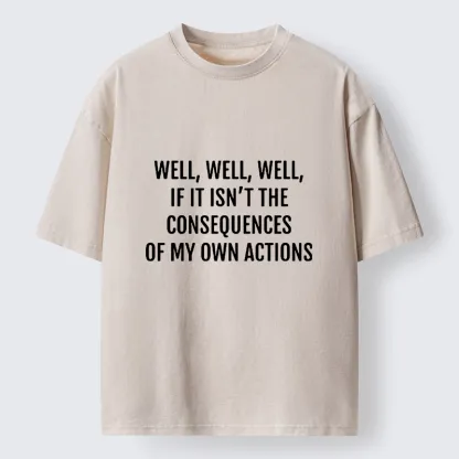 Tokyo-Tiger Funny Consequence Meme Washed T-Shirt