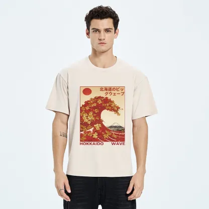 Tokyo-Tiger Hokkaido Wave Fall Leaves Washed T-Shirt