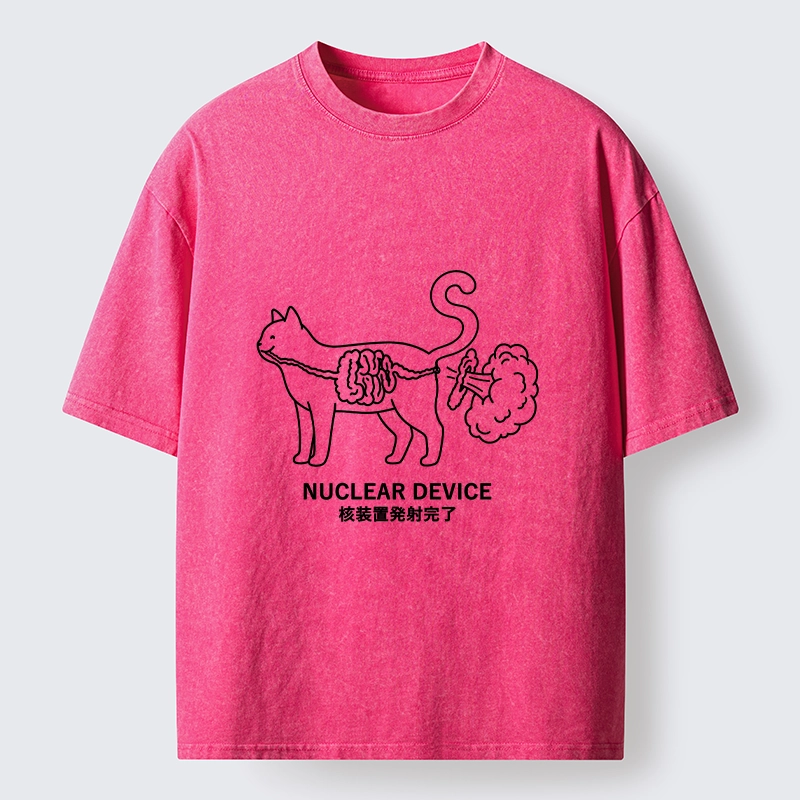 Tokyo‑Tiger Funny Nuclear Cat Meme Washed T‑Shirt