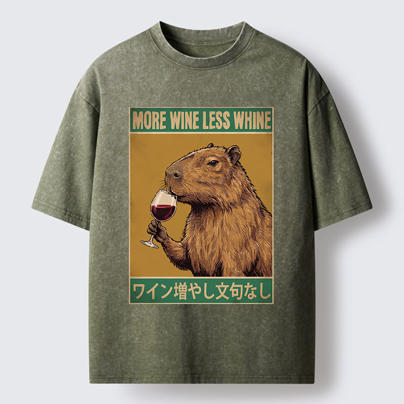 Tokyo-Tiger Capybara Wine Time Washed T-Shirt