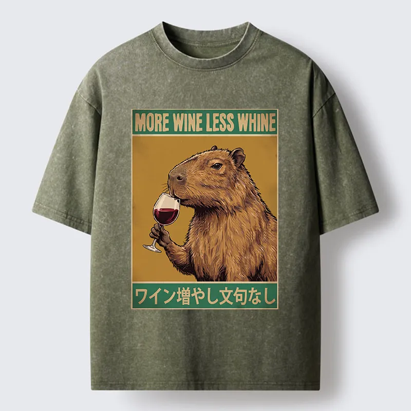 Tokyo-Tiger Capybara Wine Time Washed T-Shirt