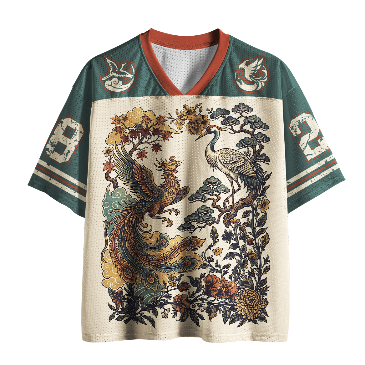 Tokyo-Tiger Mythic Phoenix & Crane Mesh Jersey