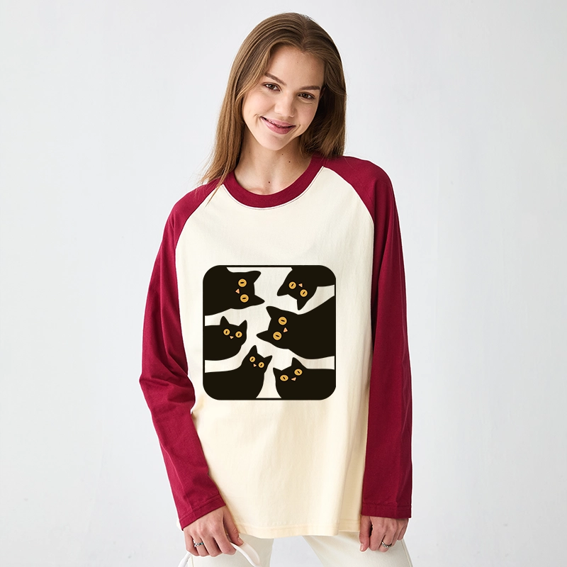 Tokyo-Tiger Cats Are Watching You Raglan Long Sleeve T-shirt