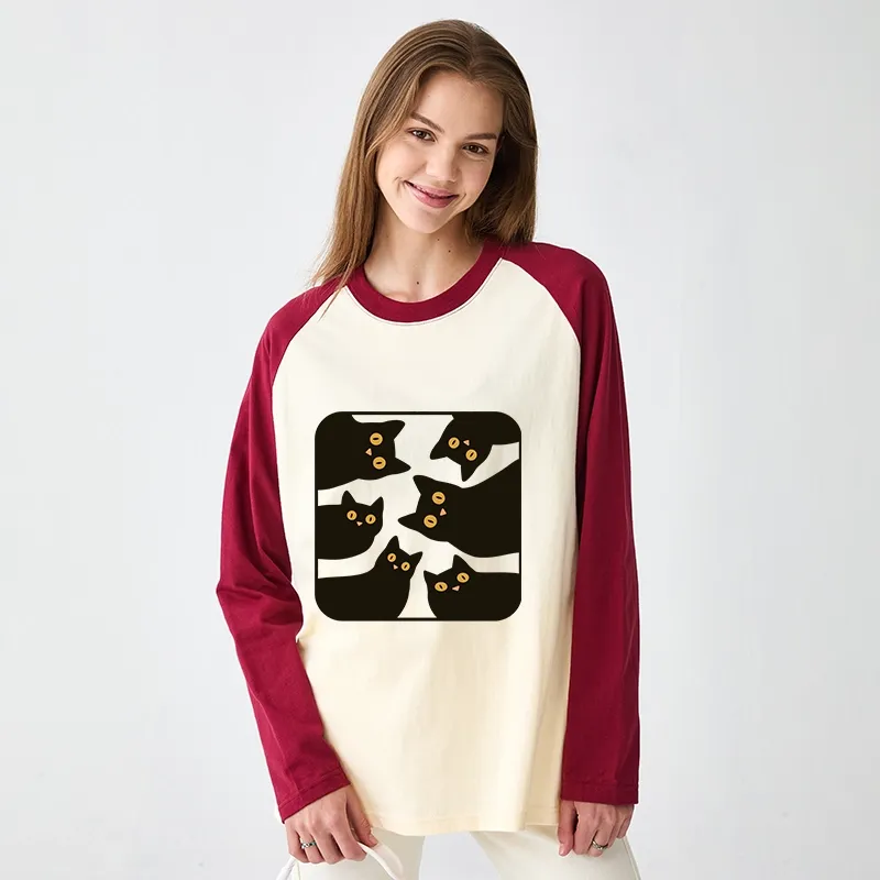 Tokyo-Tiger Cats Are Watching You Raglan Long Sleeve T-shirt