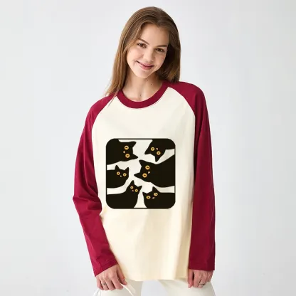 Tokyo-Tiger Cats Are Watching You Raglan Long Sleeve T-shirt