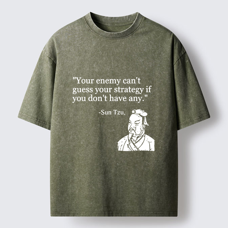 Tokyo-Tiger Sun Tzu Quote Art Washed T-Shirt
