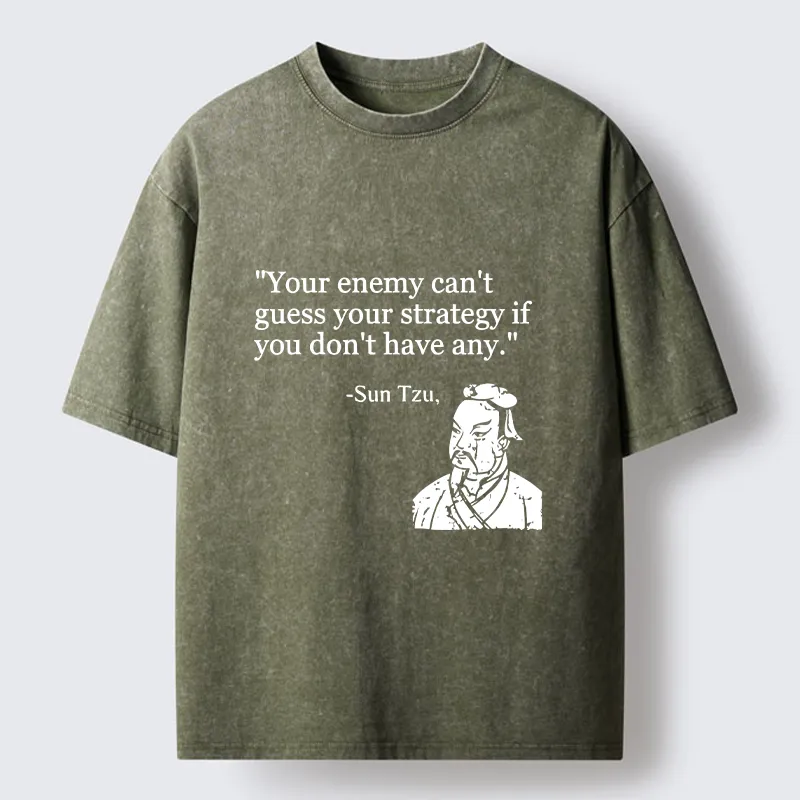 Tokyo-Tiger Sun Tzu Quote Art Washed T-Shirt