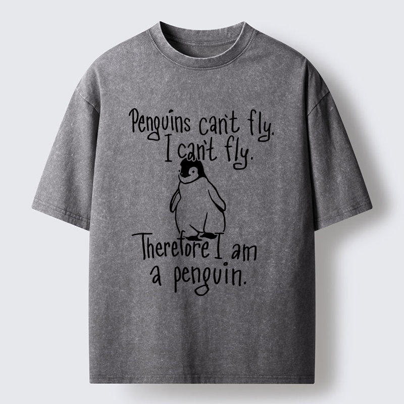 Tokyo-Tiger Silly Penguin Logic Meme Washed T-Shirt
