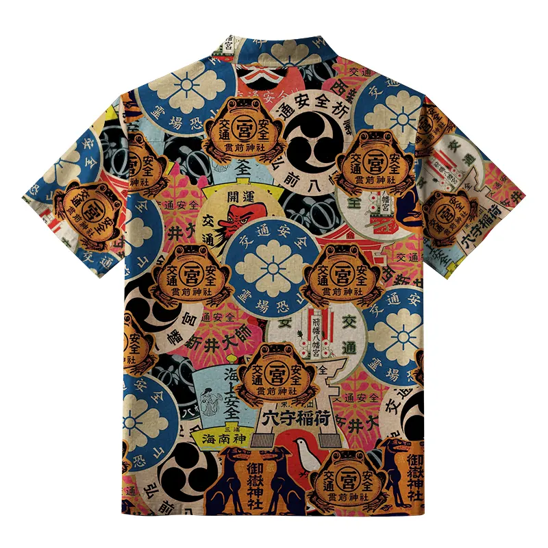 Tokyo-Tiger Japanese Amulet Button-up Shirt
