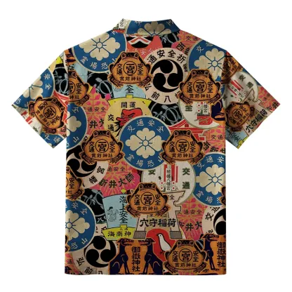 Tokyo-Tiger Japanese Amulet Button-up Shirt
