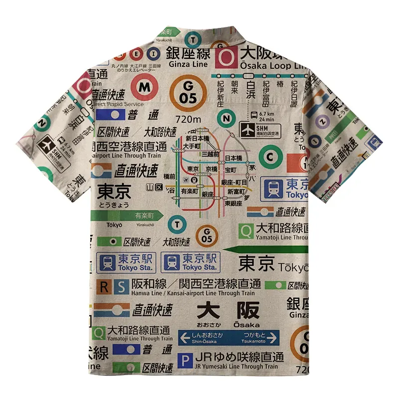 Tokyo-Tiger Tokyo Train Lines Button-up Shirt