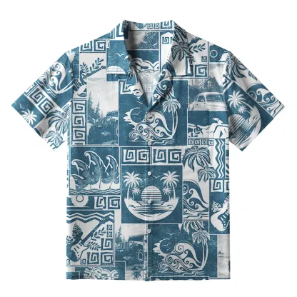 Tokyo-Tiger Tropical Island Collage Aloha Hawaiian Shirt