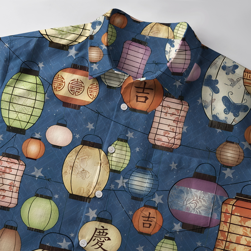 Tokyo-Tiger Starlit Lanterns Button-up Shirt