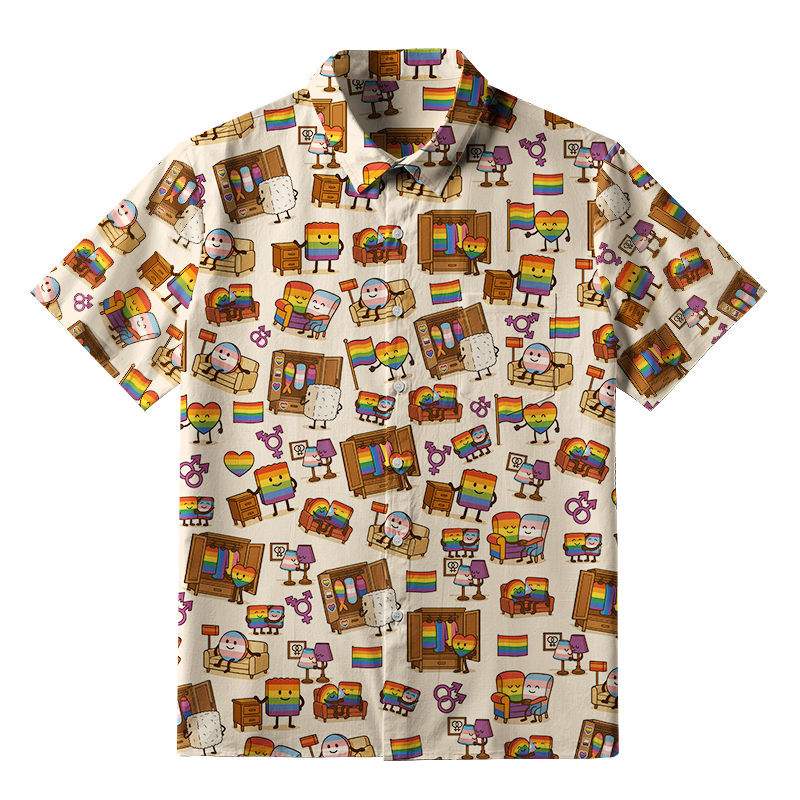 Tokyo-Tiger Pride Rainbow Sushi Button-up Shirt