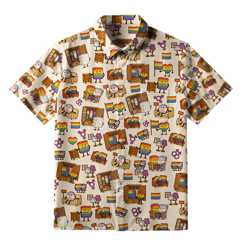 Tokyo-Tiger Pride Rainbow Sushi Button-up Shirt