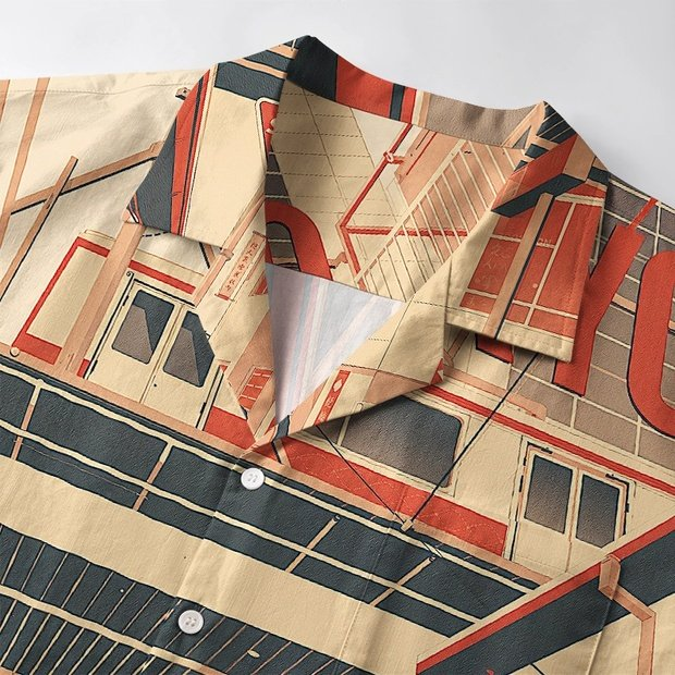 Tokyo-Tiger Tokyo Street Corner Aloha Hawaiian Shirt